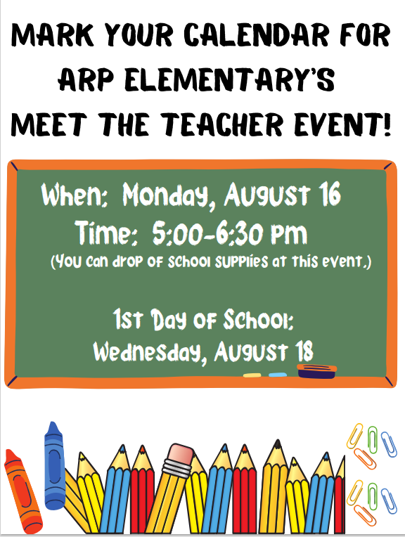 Arp Elementary Meet the Teacher 2021